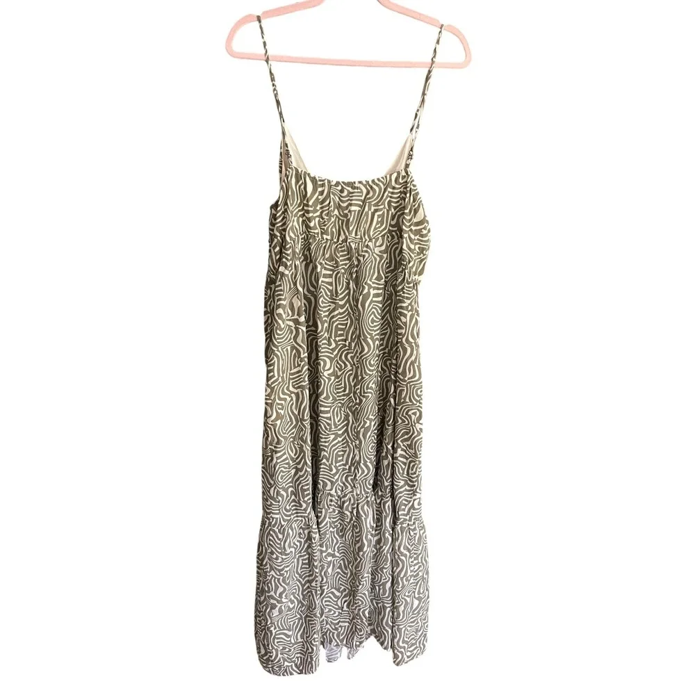 NWT Abercrombie & Fitch Olive Zebra Print Cut-Out Maxi Dress Womens‎ XL